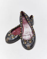 Marc By Marc Jacobs Leather Studded Ballet Flats - UK3