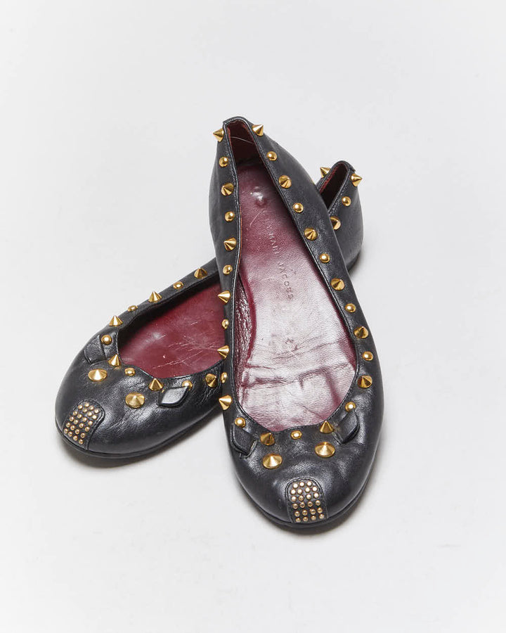 Marc By Marc Jacobs Leather Studded Ballet Flats - UK3