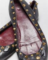 Marc By Marc Jacobs Leather Studded Ballet Flats - UK3
