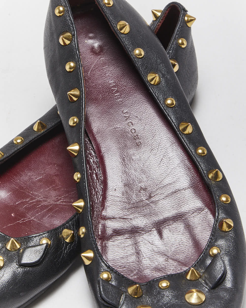 Marc By Marc Jacobs Leather Studded Ballet Flats - UK3