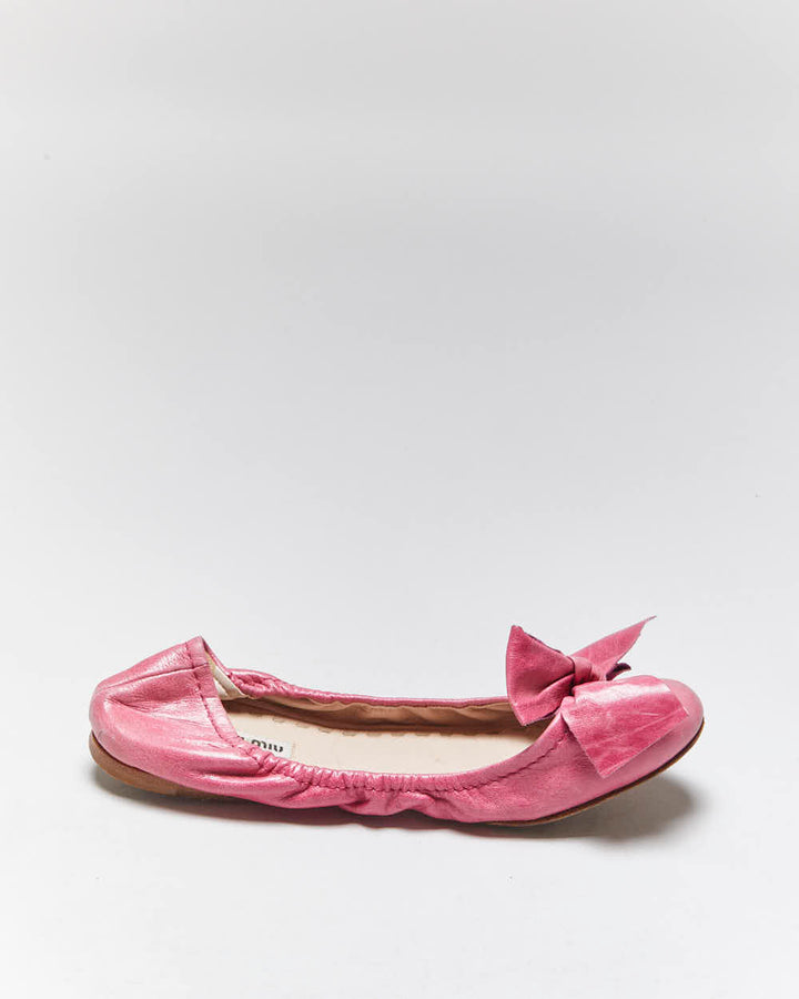 Vintage Miu Miu Bow Ballet Flats - UK3.5