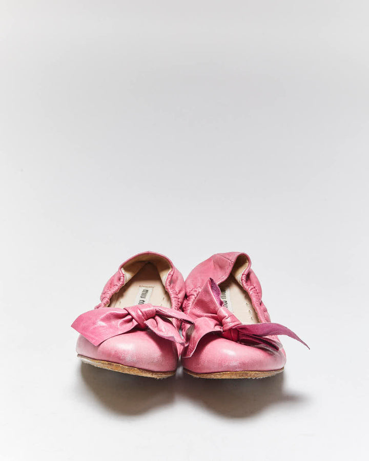 Vintage Miu Miu Bow Ballet Flats - UK3.5
