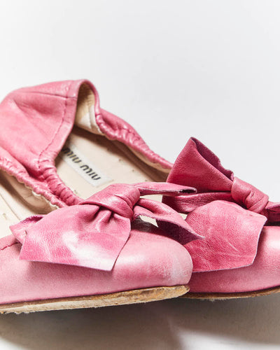 Vintage Miu Miu Bow Ballet Flats - UK3.5