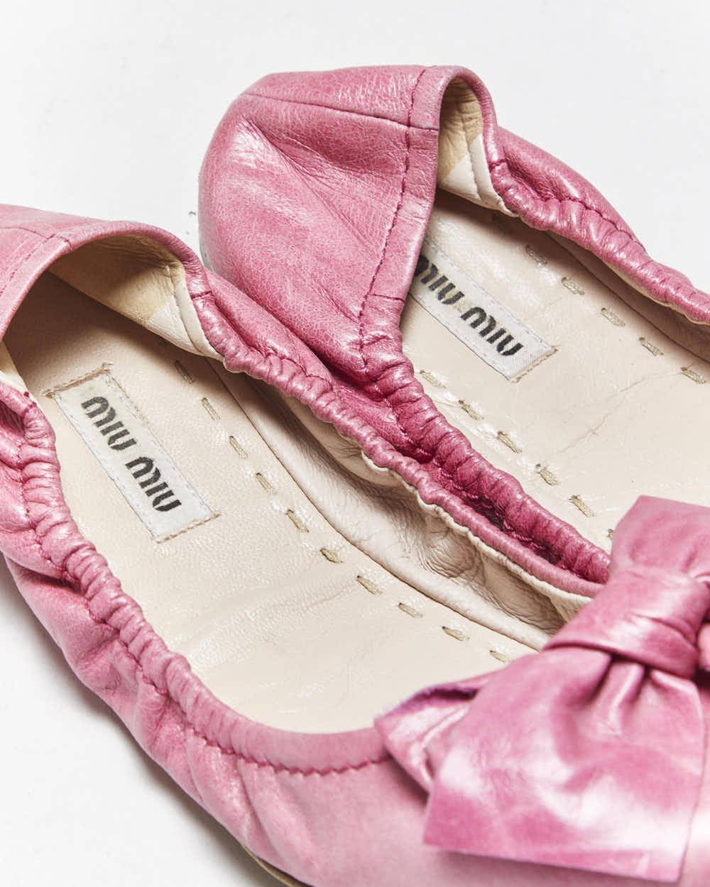 Vintage Miu Miu Bow Ballet Flats - UK3.5