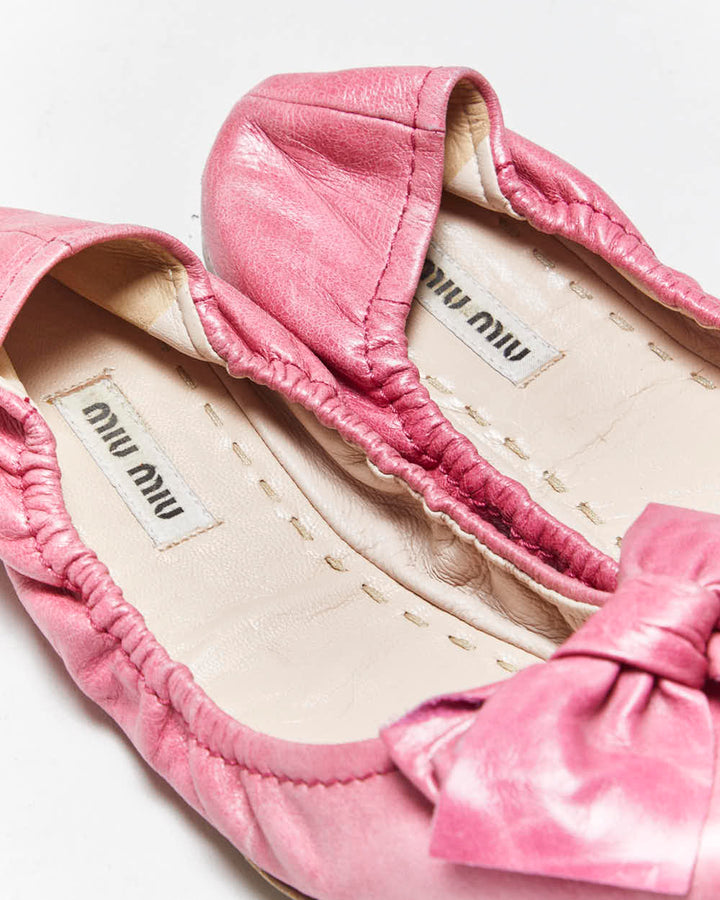 Vintage Miu Miu Bow Ballet Flats - UK3.5