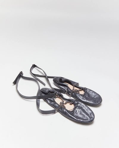 Valentino Garavanii Ankle Chain Ballet Flats - UK3.5