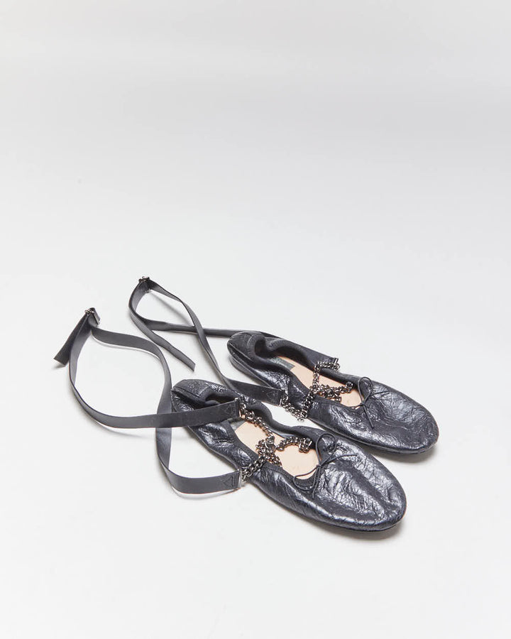 Valentino Garavanii Ankle Chain Ballet Flats - UK3.5