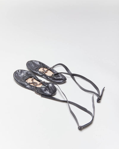 Valentino Garavanii Ankle Chain Ballet Flats - UK3.5