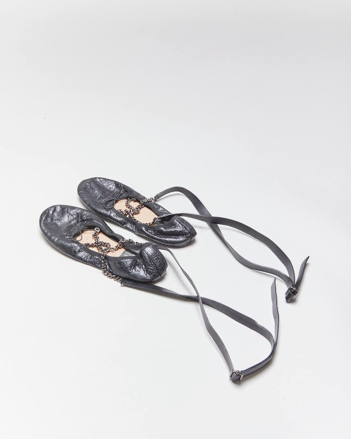 Valentino Garavanii Ankle Chain Ballet Flats - UK3.5