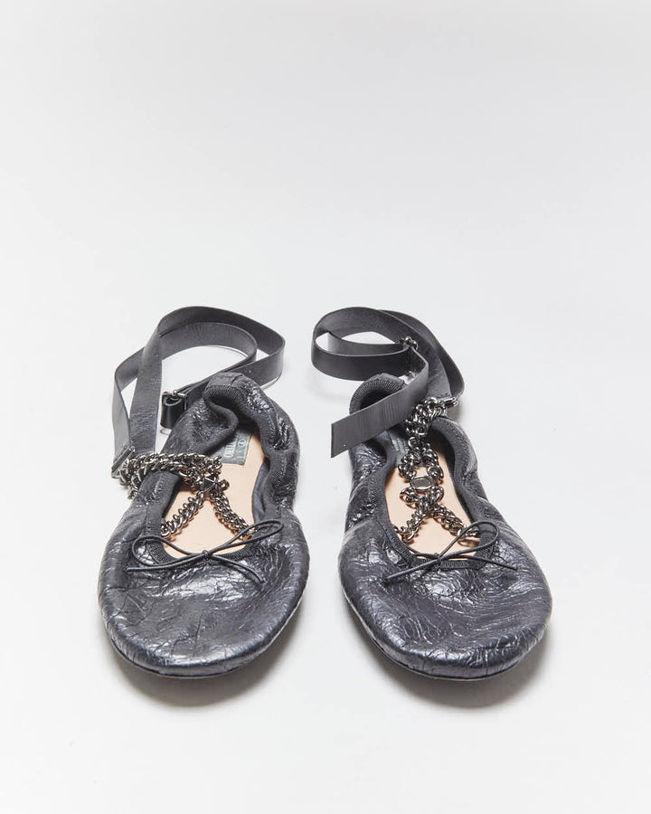 Valentino Garavanii Ankle Chain Ballet Flats - UK3.5