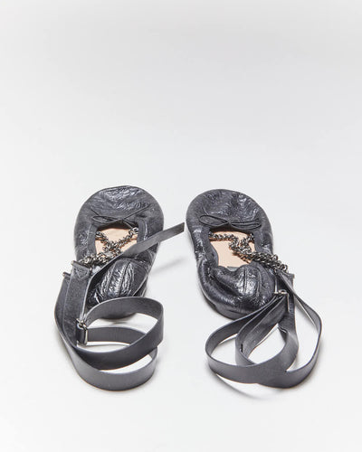 Valentino Garavanii Ankle Chain Ballet Flats - UK3.5