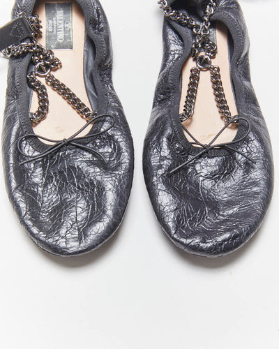 Valentino Garavanii Ankle Chain Ballet Flats - UK3.5