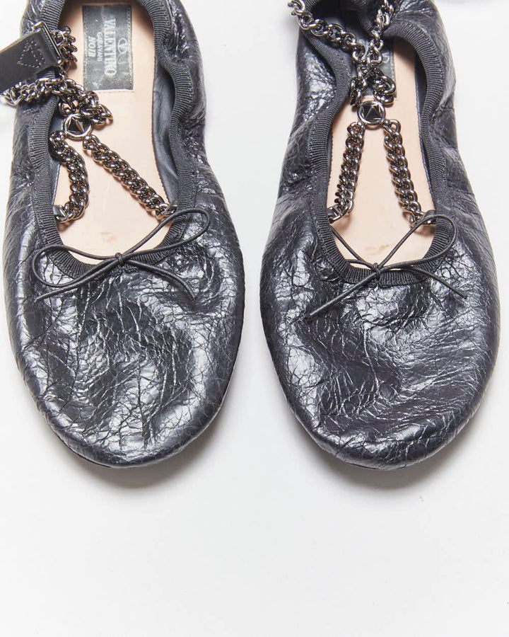 Valentino Garavanii Ankle Chain Ballet Flats - UK3.5
