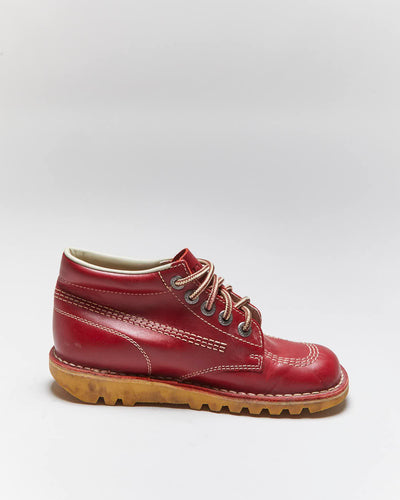 Vintage Kickers Red Leather Hi Boots- UK5
