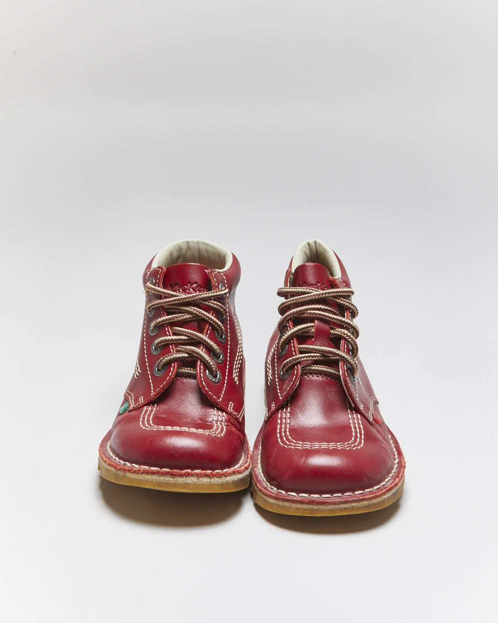Vintage Kickers Red Leather Hi Boots- UK5