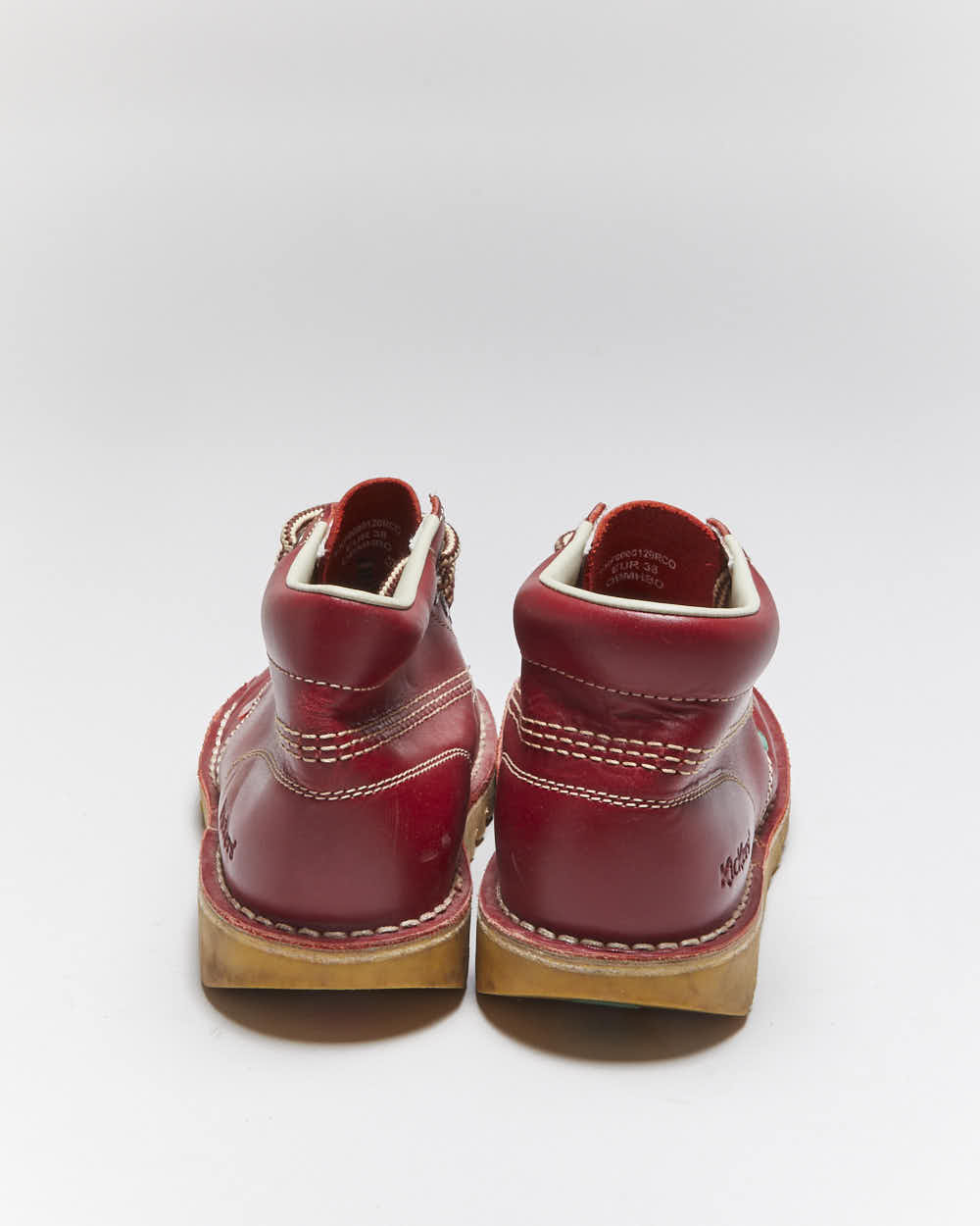 Vintage Kickers Red Leather Hi Boots- UK5