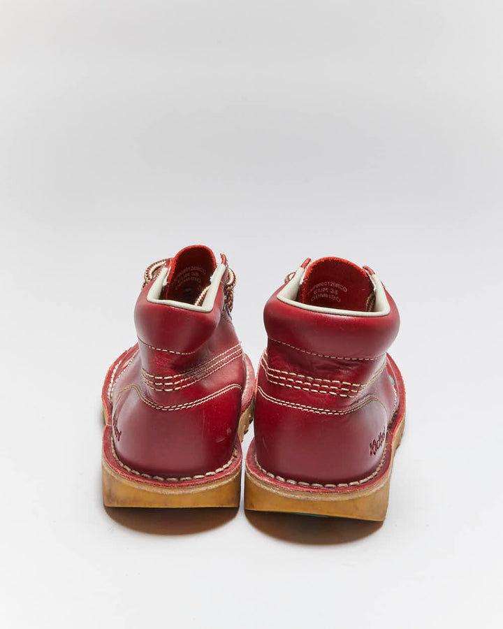 Vintage Kickers Red Leather Hi Boots- UK5