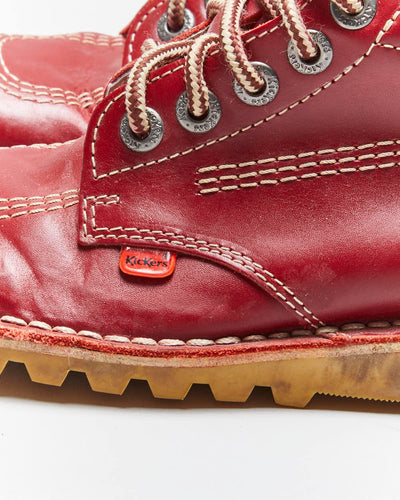 Vintage Kickers Red Leather Hi Boots- UK5