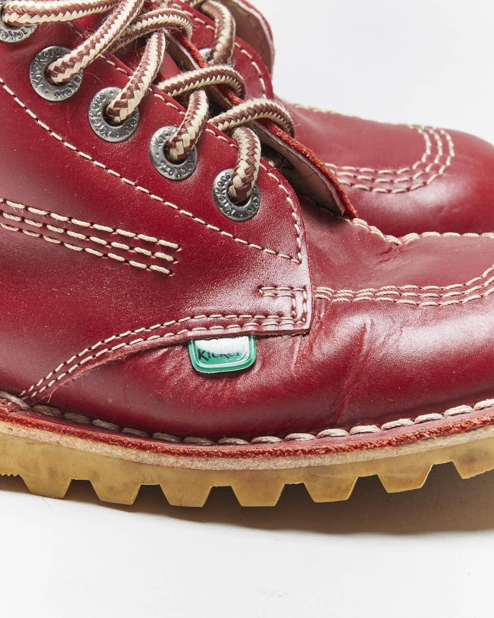 Vintage Kickers Red Leather Hi Boots- UK5