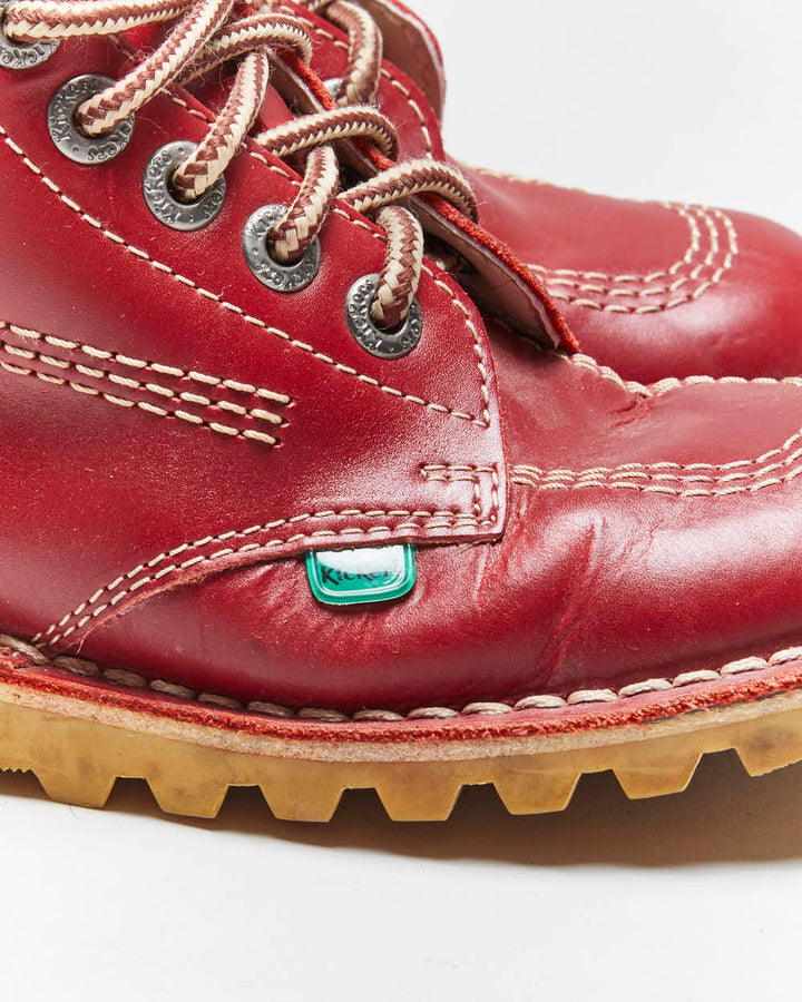 Vintage Kickers Red Leather Hi Boots- UK5