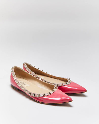 Vintage 00s Valentino Rockstud Ballet Flats - UK3.5