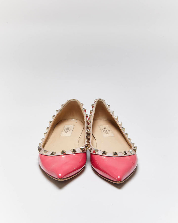 Vintage 00s Valentino Rockstud Ballet Flats - UK3.5