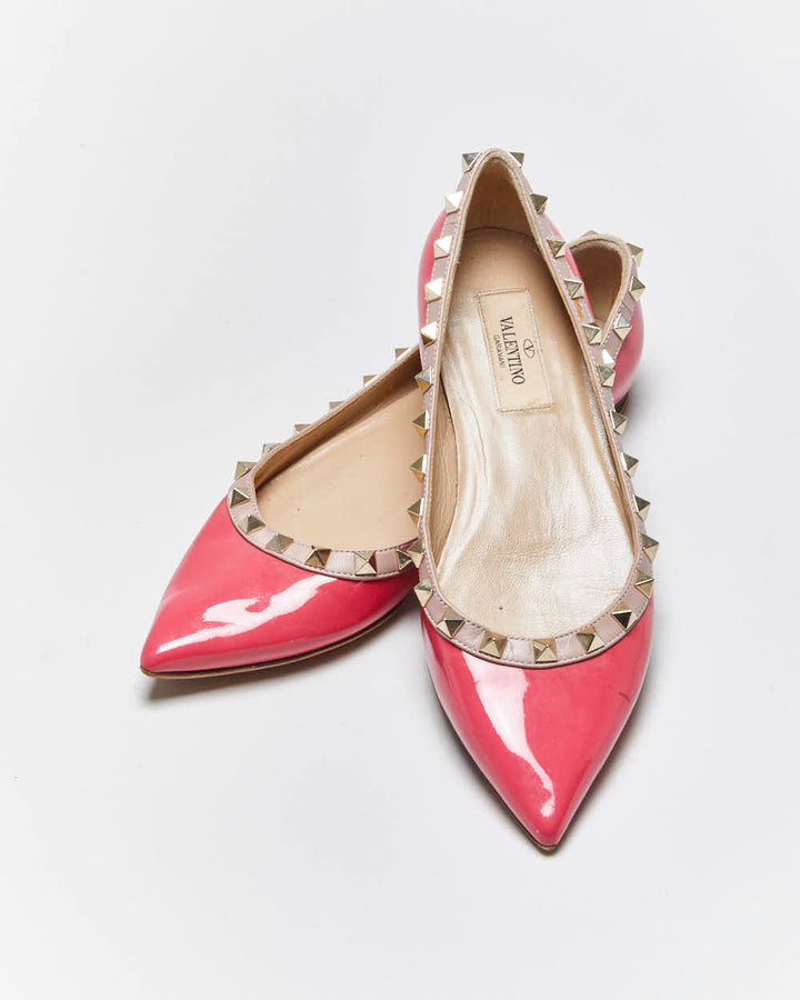 Vintage 00s Valentino Rockstud Ballet Flats - UK3.5