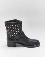 Vintage 00s Valentino Garavani Rockstud Biker Boots - UK8