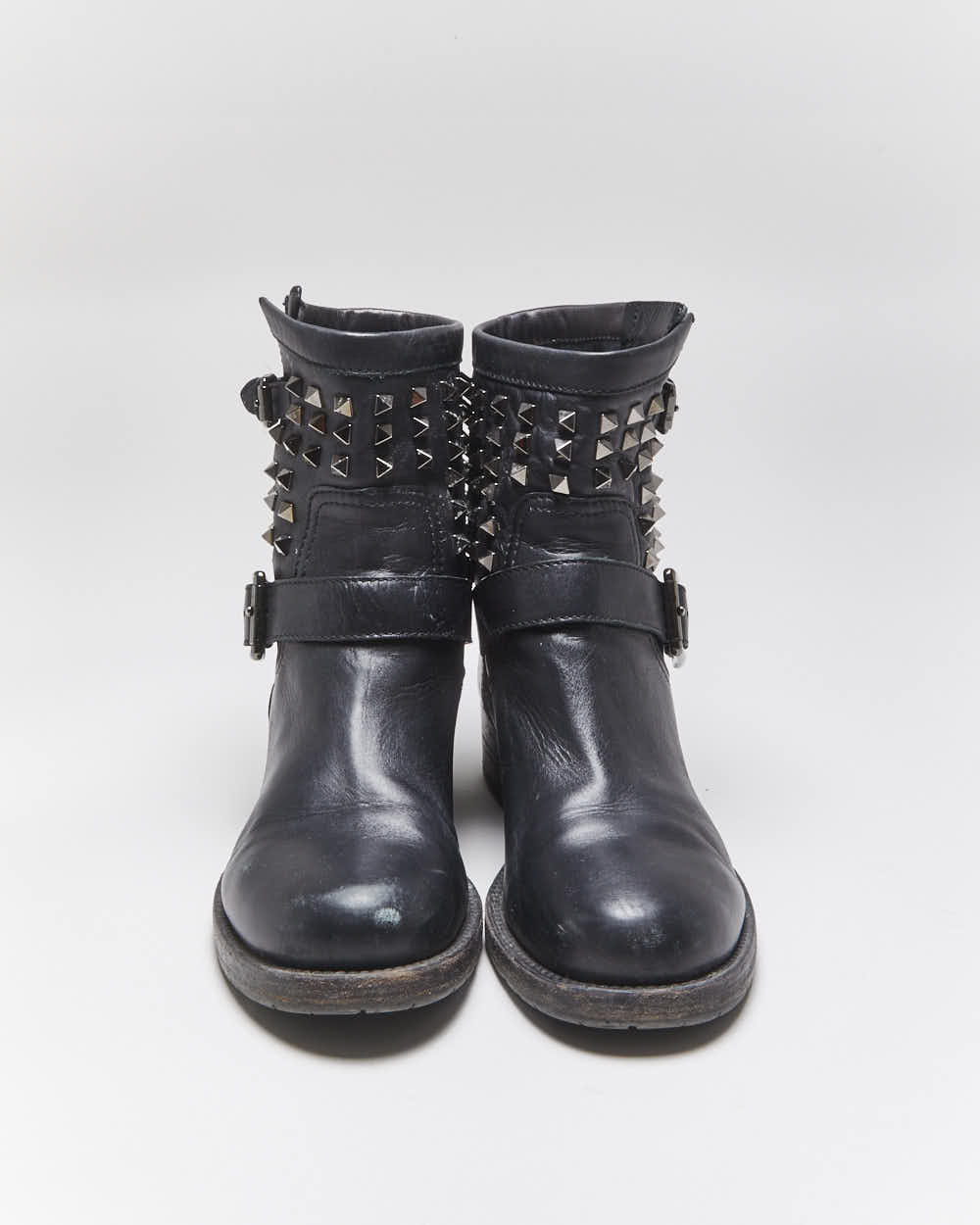Vintage 00s Valentino Garavani Rockstud Biker Boots - UK8