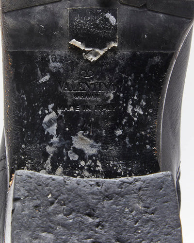 Vintage 00s Valentino Garavani Rockstud Biker Boots - UK8