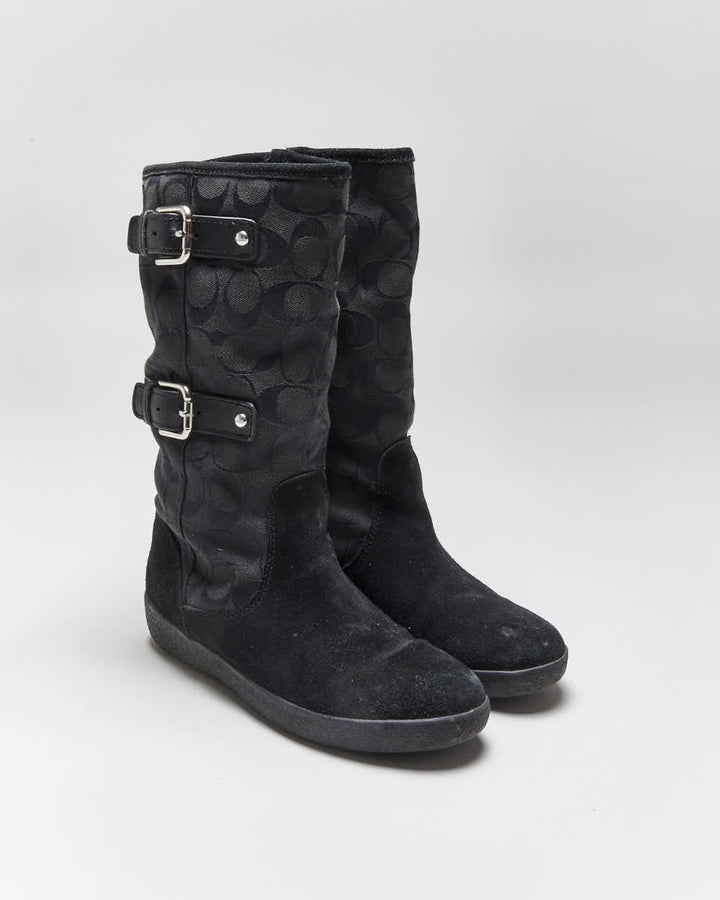 Vintage Y2k 00s Coach Monogram Boots - UK4