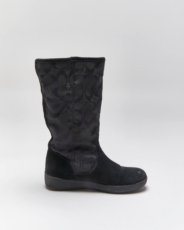 Vintage Y2k 00s Coach Monogram Boots - UK4