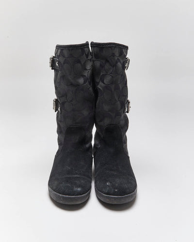 Vintage Y2k 00s Coach Monogram Boots - UK4