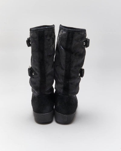 Vintage Y2k 00s Coach Monogram Boots - UK4