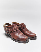 Vintage Frye Square Toe Harness Mules - UK6