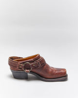 Vintage Frye Square Toe Harness Mules - UK6
