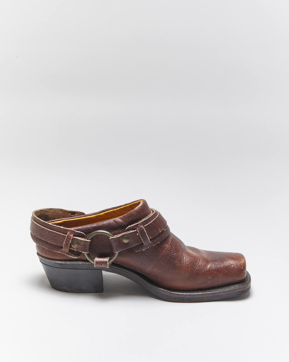 Vintage Frye Square Toe Harness Mules - UK6