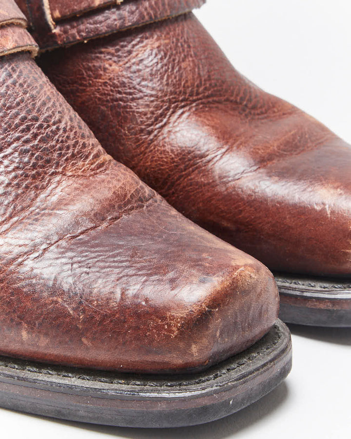 Vintage Frye Square Toe Harness Mules - UK6