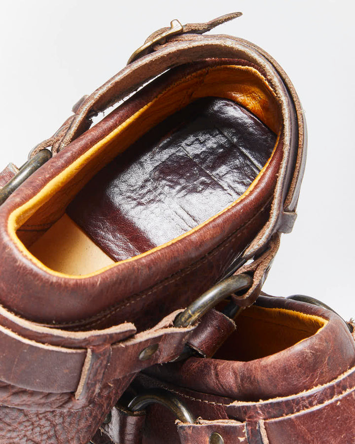 Vintage Frye Square Toe Harness Mules - UK6
