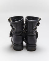 Vintage ASH Skull Studded Leather Biker Boots - UK6