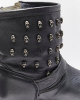 Vintage ASH Skull Studded Leather Biker Boots - UK6