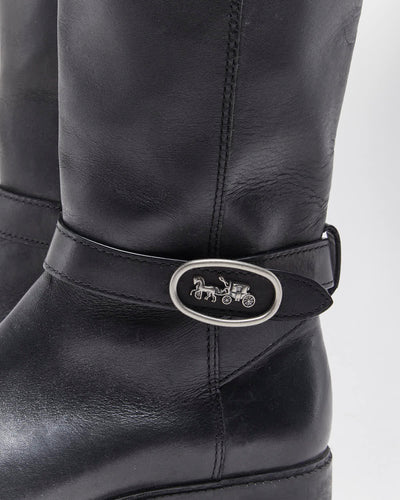 Coach Leather Riding Style Boots - UK3