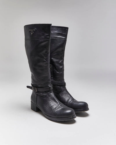 Vintage Prada Leather Riding Boots - UK6