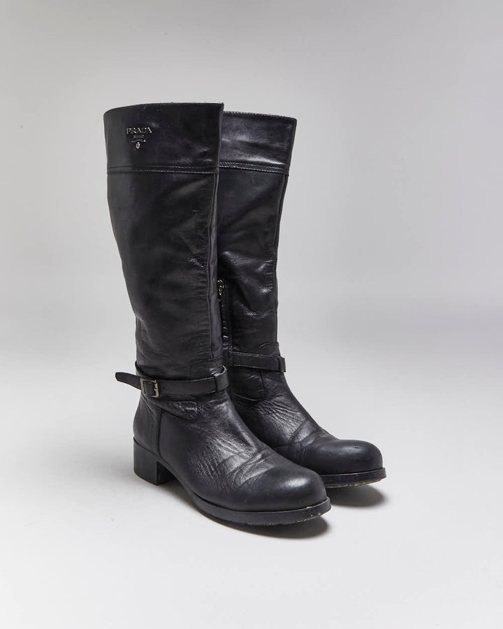 Vintage Prada Leather Riding Boots - UK6