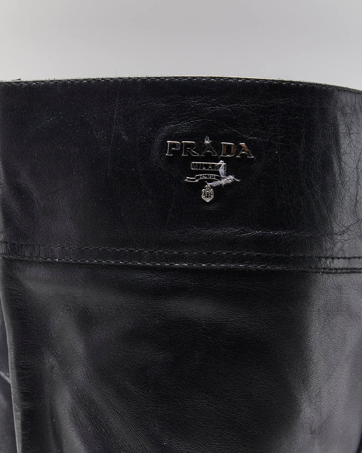 Vintage Prada Leather Riding Boots - UK6