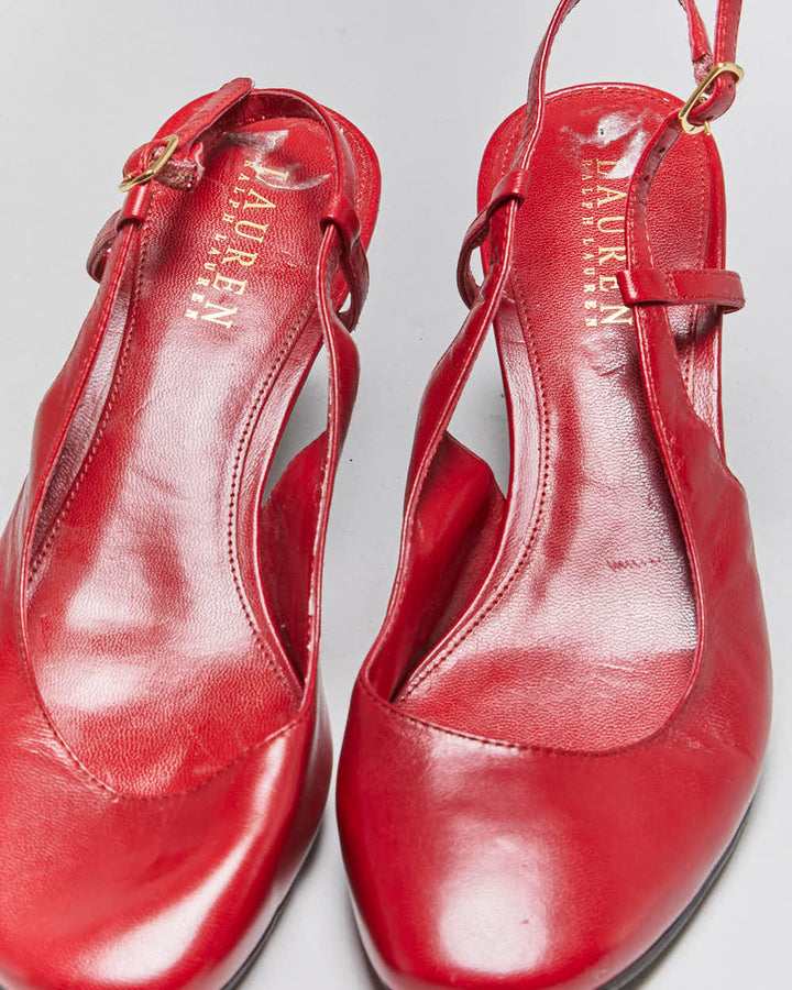 Vintage Ralph Lauren Sling Back Kitten Heels - UK5