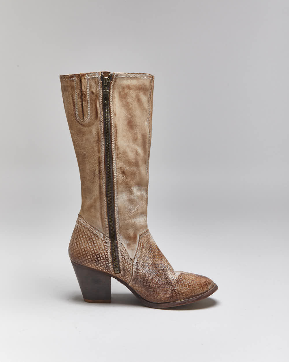 Vintage Roan Lace-up Style Cowboy Boots - UK6