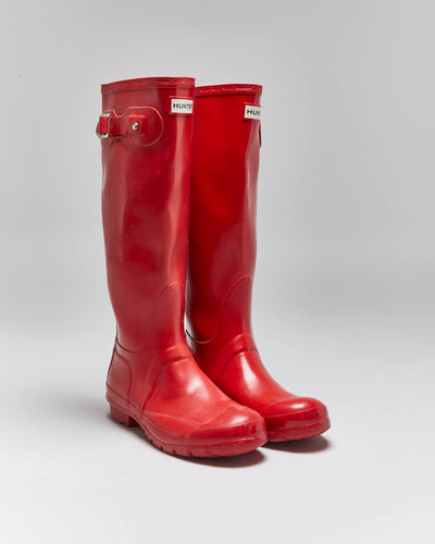 Hunter Red Wellington Boots - UK4