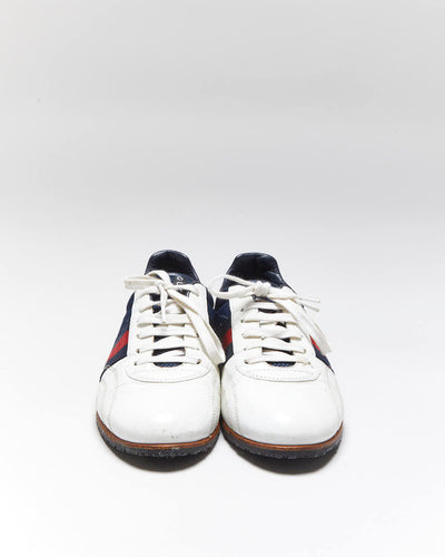 Vintage 2000s Women's Gucci Two-Tone Leather Mesh Low Trainers - UK 5