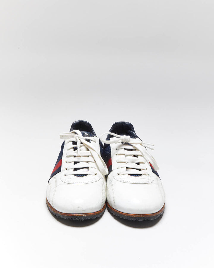 Vintage 2000s Women's Gucci Two-Tone Leather Mesh Low Trainers - UK 5